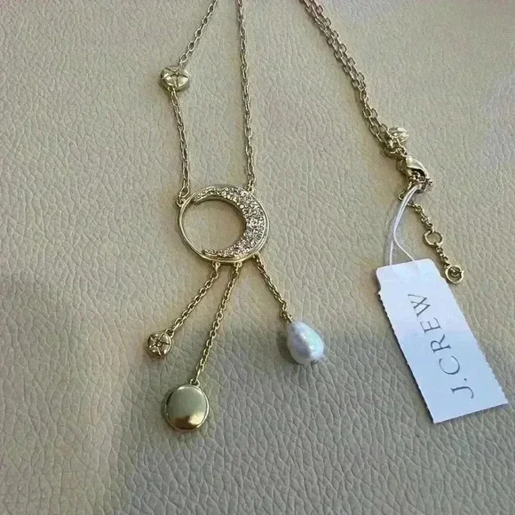 J Crew long charm necklace Crystal - Picture 6 of 7